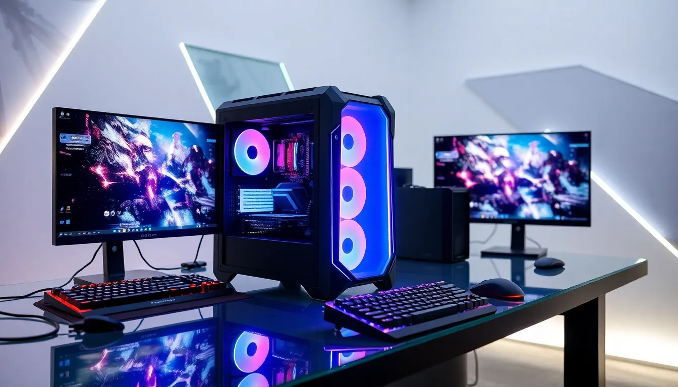 modern gaming setup featuring a CyberpowerPC Xtreme VR Gaming PC.